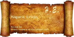 Hagara Ervin névjegykártya