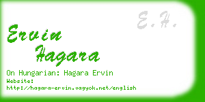 ervin hagara business card